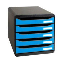 FICHERO DE CAJONES SOBREMESA EXACOMPTA BIG-BOX CLEAN SAFE 5 CAJONES AZUL