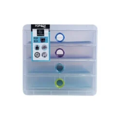 FICHERO DE CAJONES SOBREMESA EXACOMPTA POP BOX TRANSLUCIDO 4 CAJONES MULTICOLOR
