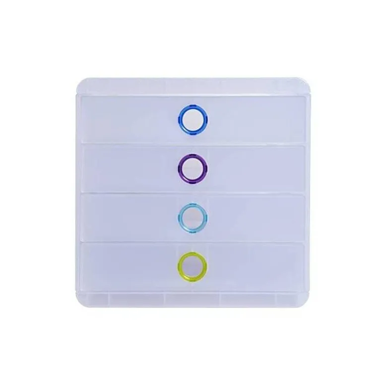 FICHERO DE CAJONES SOBREMESA EXACOMPTA POP BOX TRANSLUCIDO 4 CAJONES MULTICOLOR