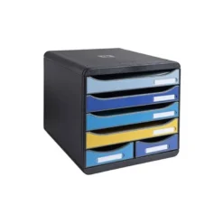 FICHERO DE CAJONES SOBREMESA EXACOMPTA BIG BOX MAXI BEE BLUE 6 CAJONES COLORES SURTIDOS