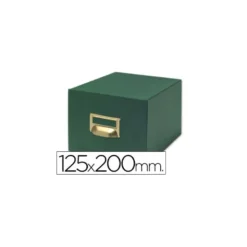 Fichero Liderpapel tela verde 500 fichas N.4 tamaño 125x200 mm.