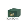 Fichero Liderpapel tela verde 500 fichas N.3 tamaño 100x150 mm.