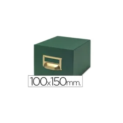 Fichero Liderpapel tela verde 500 fichas N.3 tamaño 100x150 mm.