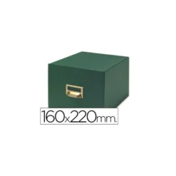 Fichero Liderpapel tela verde 1000 fichas N.5 tamaño 160x220 mm.