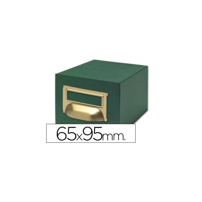 Fichero Liderpapel tela verde 500 fichas N.1 tamaño 65x95 mm.
