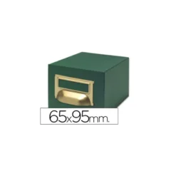 Fichero Liderpapel tela verde 1000 fichas N.1 tamaño 65x95 mm.