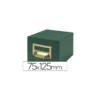 Fichero Liderpapel tela verde 500 fichas N.2 tamaño 75x125 mm.