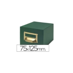 Fichero Liderpapel tela verde 500 fichas N.2 tamaño 75x125 mm.