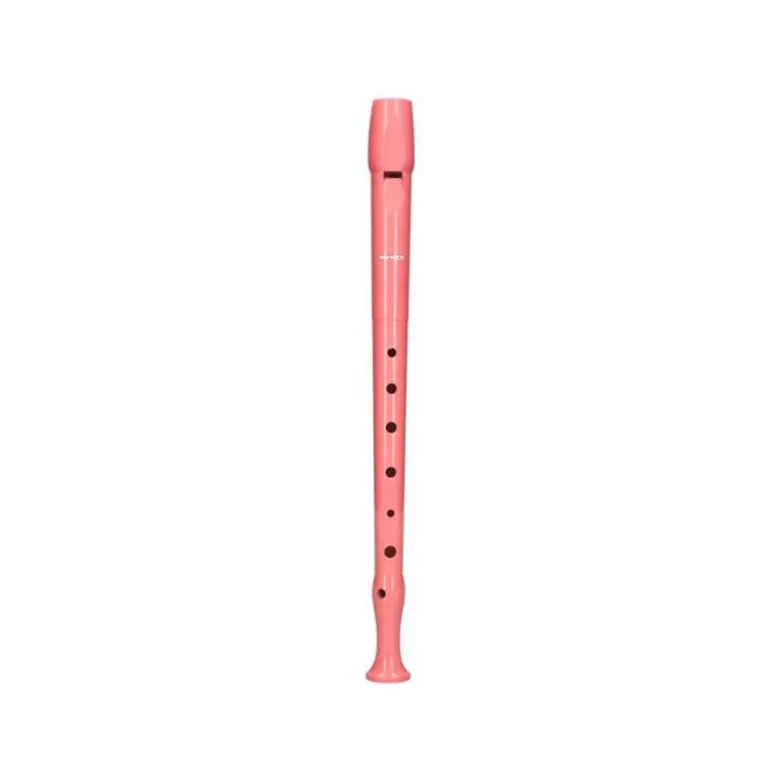 FLAUTA HOHNER 9508 COLOR CORAL FUNDA VERDE Y TRANSPARENTE