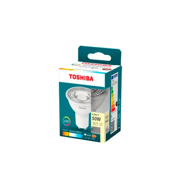 FOCO LED TOSHIBA ESSENTIAL GU10 4.5W LUZ NEUTRA 4000K
