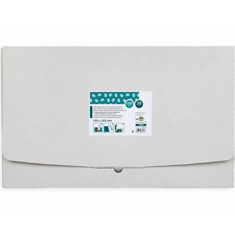Forralibro Adhesivo marca Liderpapel con solapa ajustable 293x530 mm