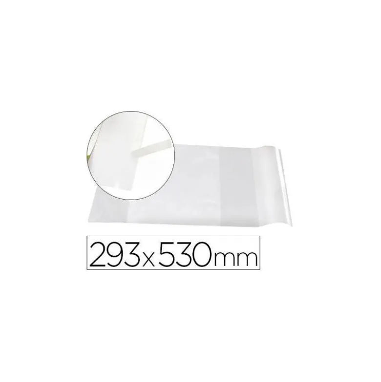 Forralibro Adhesivo marca Liderpapel con solapa ajustable 293x530 mm