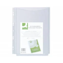 Funda multitaladro con fuelle marca Q-Connect Din A4 180 mc Cristal 5 unidades