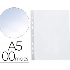 Funda multitaladro de plastico Q-Connect Din A5 100 micras cristal