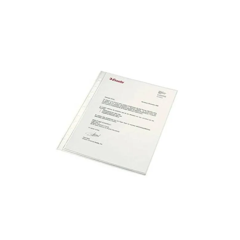FUNDA MULTITALADRO ESSELTE DIN A4 POLIPROPILENO CRISTAL 120 MC CAJA DE 100 UNIDADES