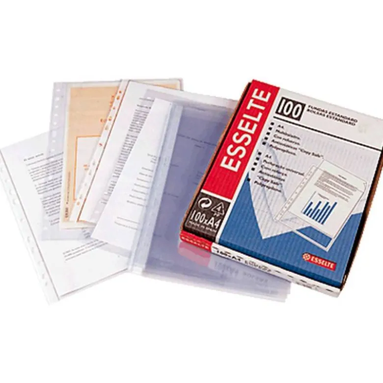 Funda Multitaladro Esselte Tamaño Folio Piel de Naranja 16 taladros 80 MC Caja 100 uds