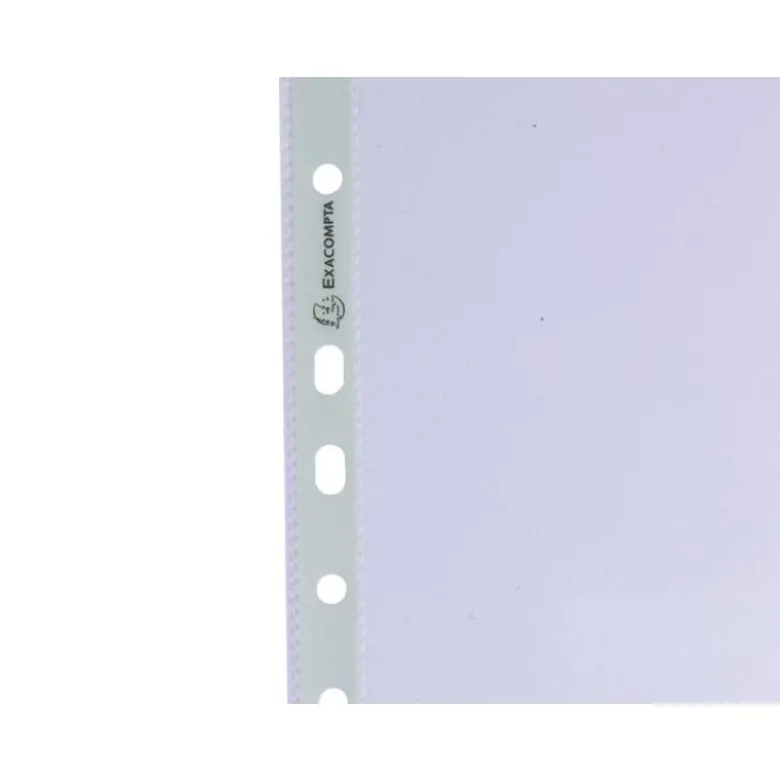FUNDA MULTITALADRO EXACOMPTA RECICLADA POLIPROPILENO 60 MC DIN A4 PIEL DE NARANJA CAJA DE 100 UNIDADES
