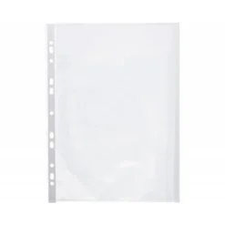 Funda multitaladro marca Q-Connect Din A4 80 mc cristal caja de 25 ud