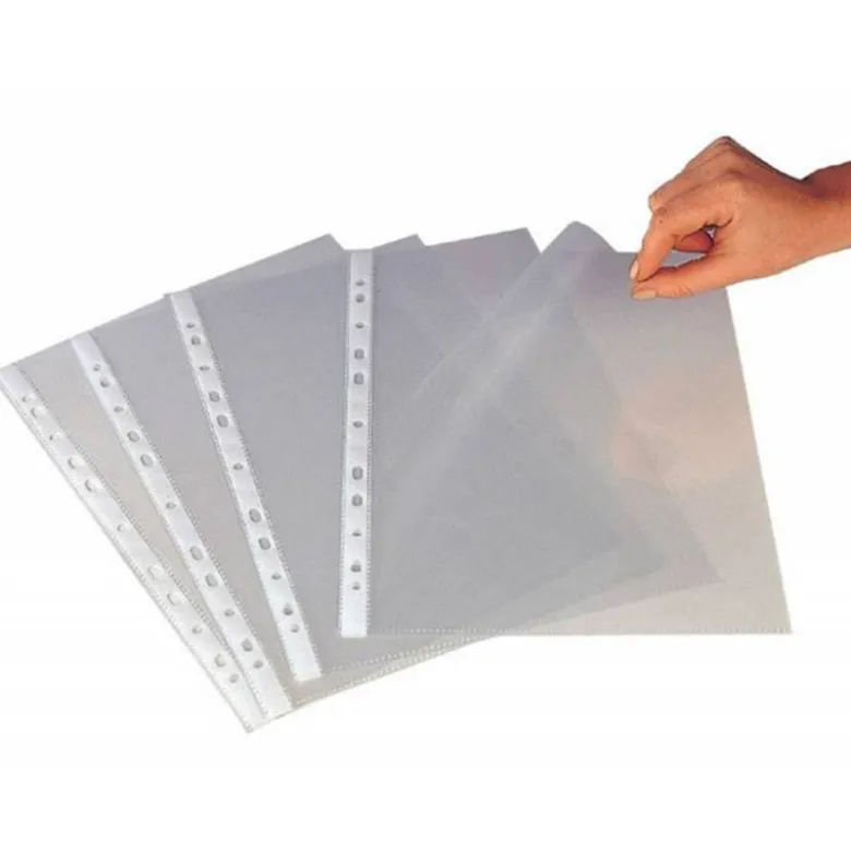 Funda Multitaladro Q-Connect Tamaño Folio 120 MC Cristal Bolsa 10 uds