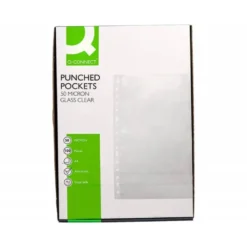 Funda Multitaladro Q-Connect DIN A4 50 MC Cristal Caja 100
