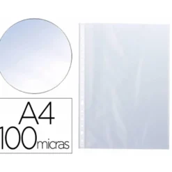 Funda Multitaladro Q-Connect DIN A4 100 MC Cristal 10 uds