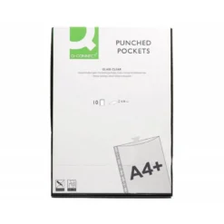 Funda Multitaladro Q-Connect DIN A4+ 80 MC Cristal 10 uds