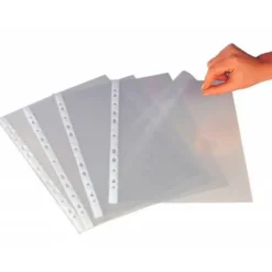 FUNDA MULTITALADRO Q-CONNECT DIN A3 APAISADA 80 MICRAS CRISTAL CON APERTURA SUPERIOR - BOLSA DE 10