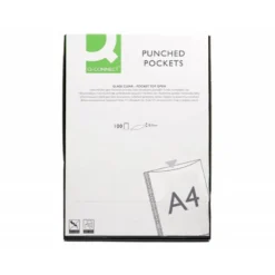 Funda Multitaladro Q-Connect DIN A4 100 MC Cristal Bolsa 100 unidades