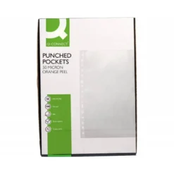 Funda Multitaladro Q-Connect DIN A4 50 MC Piel de Naranja Caja 100