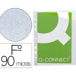 Funda multitaladro Q-Connect 90 MC 290x195 mm Cristal con 4 Taladros