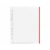 Funda Multitaladro Q-Connect Din A4 70 MC Cristal con Borde Rojo Bolsa 10 unidades
