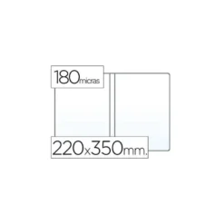 Funda portadocumento cuarto doble 180 micras pvc transparente