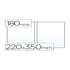 Funda portadocumento cuarto doble 180 micras pvc transparente