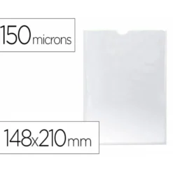 Funda portadocumento Q-connect din A5 150 micras pvc transparente con uñero