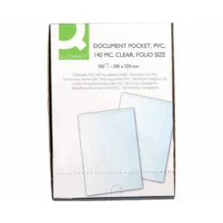 Funda portadocumento Q-connect folio 140 micras pvc transparene