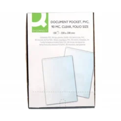Funda portadocumento Q-Connect folio 90 micras pvc transparente
