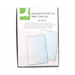 Funda portadocumento Q-connect din a6 150 micras pvc transparente con uñero