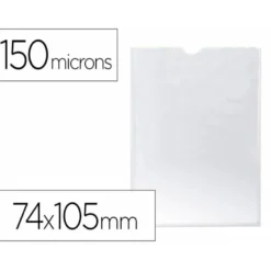 Funda portadocumento Q-connect din a7 150 micras pvc transparente con uñero