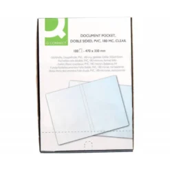 Funda portatodo Q-connect folio doble 180 micras pvc transparente