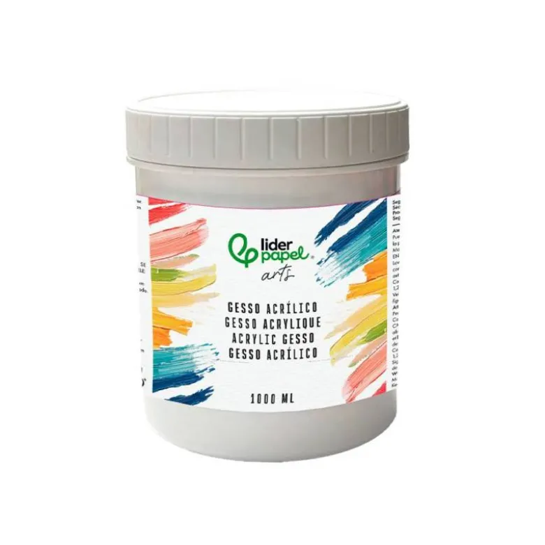 GESSO LIDERPAPEL ADITIVO PARA ACRILICO PREPARADOR DE SUPERFICIE BOTE DE 1 LITRO