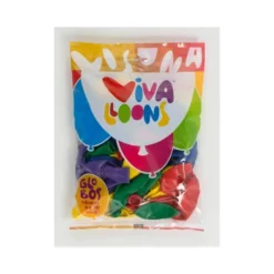 GLOBO 100% LATEX BIODEGRADABLE VIVALLOONS BOLSA DE 50 UNIDADES COLORES SURTIDOS