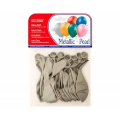 Globos Metalizados Plata Bolsa de 15 unidades