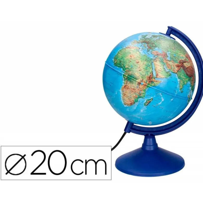 GLOBO TERRAQUEO LIDERPAPEL CON LUZ FISICO Y POLITICO DIAMETRO 20 CM