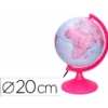 GLOBO TERRAQUEO LIDERPAPEL CON LUZ FISICO Y POLITICO DIAMETRO 20 CM COLOR ROSA