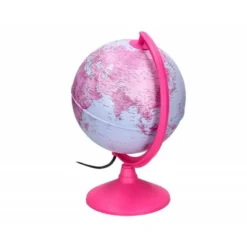GLOBO TERRAQUEO LIDERPAPEL CON LUZ FISICO Y POLITICO DIAMETRO 20 CM COLOR ROSA
