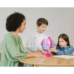 GLOBO TERRAQUEO LIDERPAPEL CON LUZ FISICO Y POLITICO DIAMETRO 20 CM COLOR ROSA