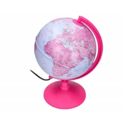GLOBO TERRAQUEO LIDERPAPEL CON LUZ FISICO Y POLITICO DIAMETRO 20 CM COLOR ROSA