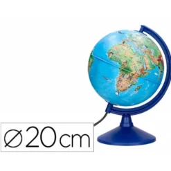 GLOBO TERRAQUEO LIDERPAPEL CON LUZ FISICO Y POLITICO CON ANIMALES DIAMETRO 20 CM