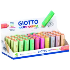 GOMA DE BORRAR GIOTTO HAPPY GOMMA PASTEL FORMA DE LAPIZ COLORES SURTIDOS