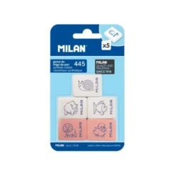 GOMA DE BORRAR MILAN 445 BLISTER DE 5 UNIDADES